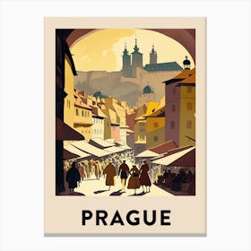Prague 4 Vintage Travel Poster Canvas Print