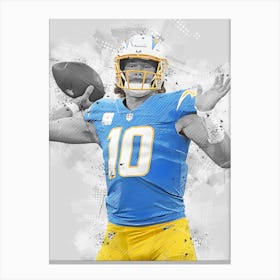 Justin Herbert Los Angeles Chargers Canvas Print