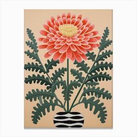 Flower Motif Painting Chrysanthemum 1 Canvas Print