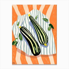 Zucchini Summer Illustration 2 Canvas Print