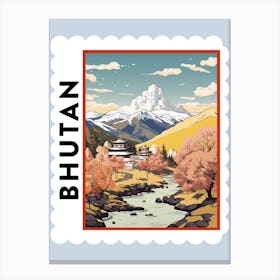 Bhutan 4 Travel Stamp Poster Canvas Print