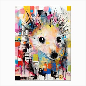 Wild at Heart: Urban Hedgehog in Basquiat Art Canvas Print