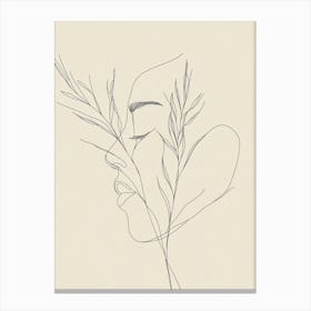 Line Drawing Of A Woman Canvas Print