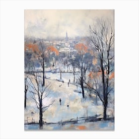 Winter City Park Painting Primrose Hill Park London 2 Canvas Print