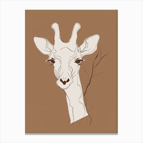 Giraffe - Boho, Line Art 16 Canvas Print