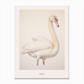 Vintage Bird Drawing Swan 1 Poster Canvas Print