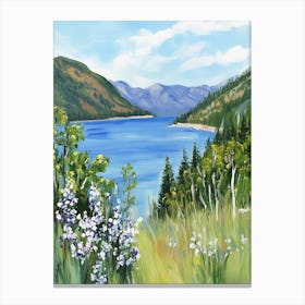 Wildflowers By The Lake Canvas Print