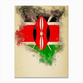 Kenya Flag Vintage Canvas Print