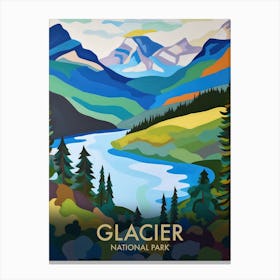 Glacier National Park Vintage Travel Poster 9 Canvas Print