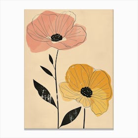 Busan Flower Market Boho Minimalist Style Canvas Print