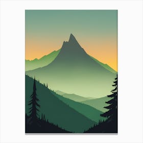 Misty Mountains Vertical Composition In Green Tone 188 Canvas Print