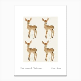 Cute Animals Collection Deer Fawn 4 Canvas Print