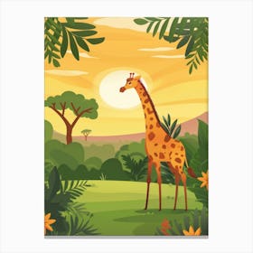 Giraffe In The Jungle 10 Canvas Print