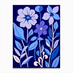 Blue Flower Illustration Periwinkle 1 Canvas Print