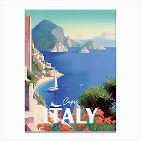 Capri Italy Travel Poster 3 Canvas Print