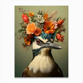 Bird With A Flower Crown Lark 3 Canvas Print