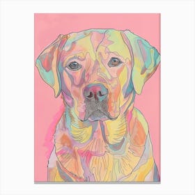Labrador Dog Pastel Line Watercolour Illustration  2 Canvas Print