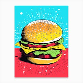 Retro Hamburger Colour Pop 1 Canvas Print