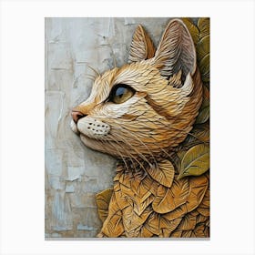 Exotic Shorthair Cat Relief Illustration 4 Canvas Print