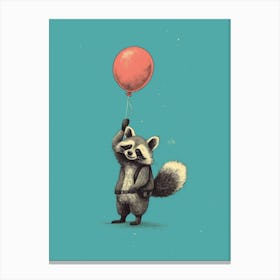 Raccoon Blowing A Bubble 1 Canvas Print