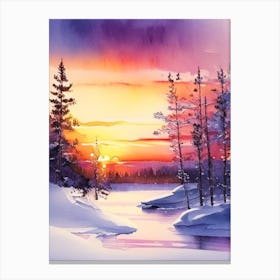 Lapland Watercolour 2 Canvas Print