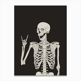 Halloween Skeleton Rocker Sign Canvas Print