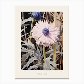 Flower Illustration Cornflower 1 Poster Canvas Print