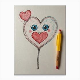 Valentine'S Day Drawing 1 Canvas Print