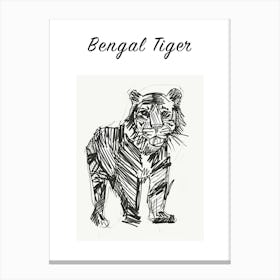 B&W Bengal Tiger Poster Canvas Print