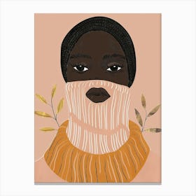 Black Woman With Scarf Canvas Print