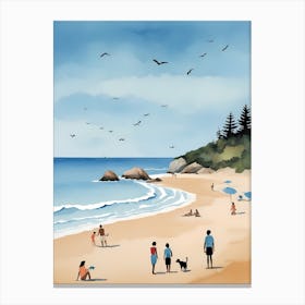 People On The Beach Painting (47) Canvas Print