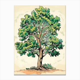 Walnut Tree Storybook Illustration 1 Canvas Print