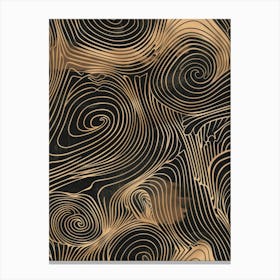 Black And Gold Swirls Canvas Print