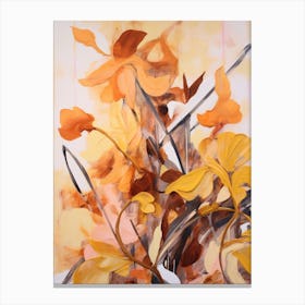 Fall Flower Painting Monkey Orchid 1 Canvas Print