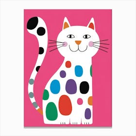 Polka Dot Cat 5 Canvas Print