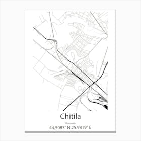 Chitila,Romania Minimalist Map Canvas Print