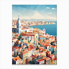 Lisbon, Portugal, Geometric Illustration 4 Canvas Print