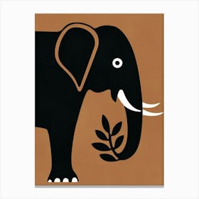 Elephant With Leaves Canvas Print