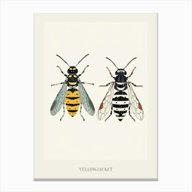 Colourful Insect Illustration Yellowjacket 9 Poster Canvas Print