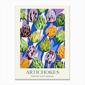 Marche Aux Legumes Artichokes Summer Illustration 4 Canvas Print