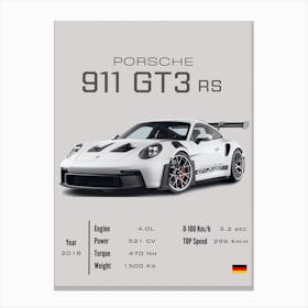 Porsche 911 Gt3 Rs Canvas Print