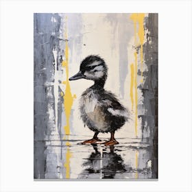 Duckling Grey Brushstrokes 2 Canvas Print