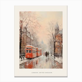 Dreamy Winter Painting Poster London United Kingdom 4 Canvas Print