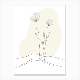 Line Drawing Of Flowers 1 Canvas Print