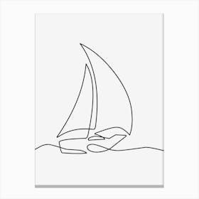 Boat monoline simple art Canvas Print