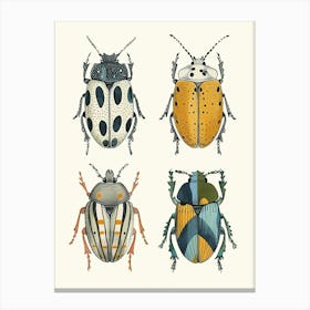 Colourful Insect Illustration Beetle 6 Canvas Print