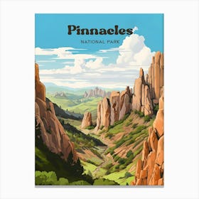 Pinnacles National Park Hiking Travel Illustration Canvas Print