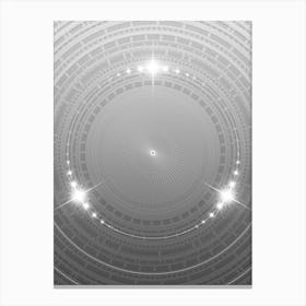 Geometric Glyph Abstract in White and Silver with Sparkle Array n.0302 Canvas Print