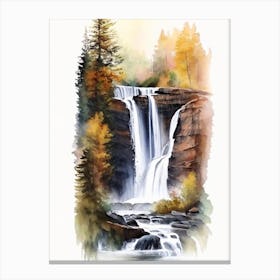 Albion Falls, Canada Water Colour  (1) Canvas Print