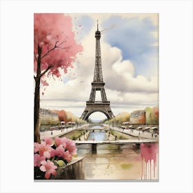 Paris Eiffel Tower art print 2 Canvas Print